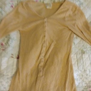 Cream and gold stripe shirt